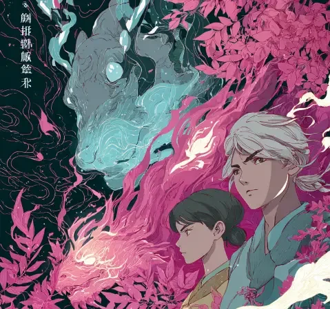 奇幻题材漫画封面，绘制浮空岛与飞龙剪影