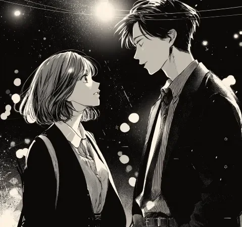奇幻题材漫画封面，画着森林深处的魔法书与光点